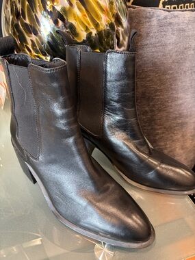 Tony Bianco Black Leather Ankle Boots